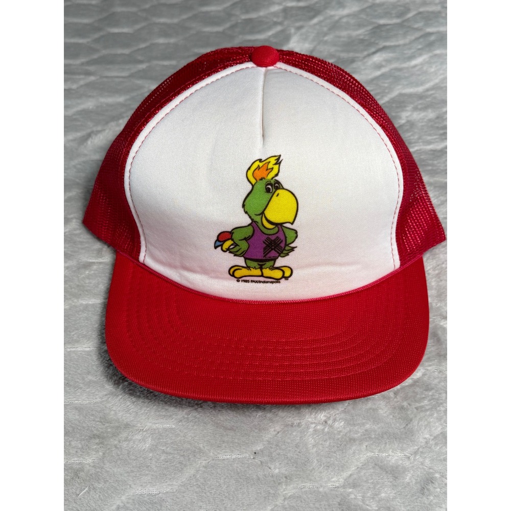 Vintage 1987 Indianapolis Pan-American Games Amigo Trucker Hat Snapback Red